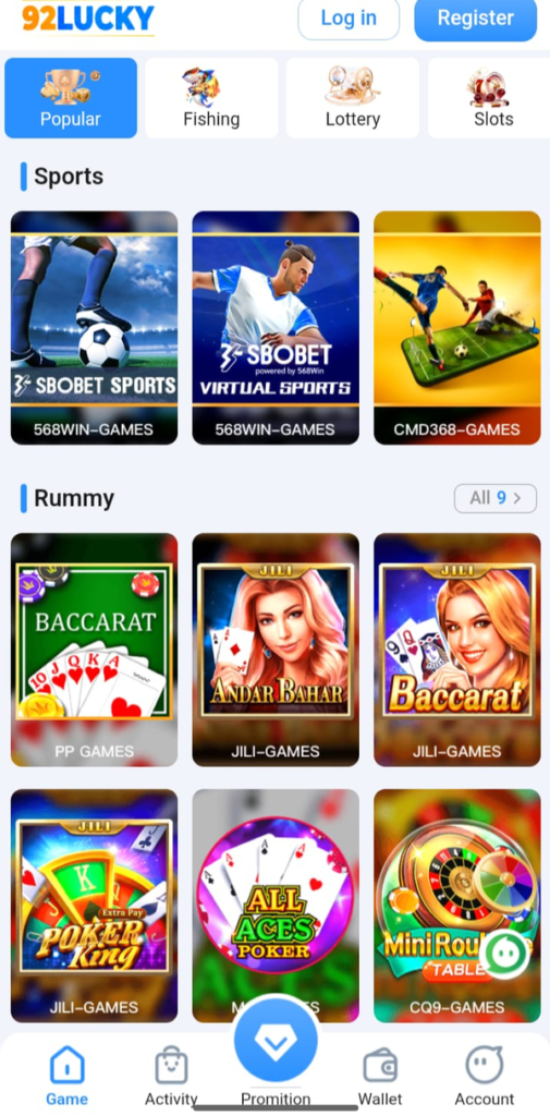 92 Lucky Sign Up
